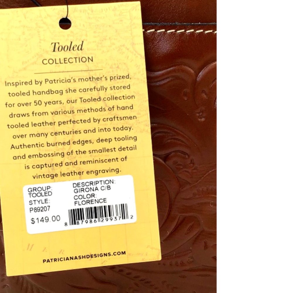 Patricia Nash Girona Crossbody Florence Brown Tooled Leather P89207 NWT $149 - Picture 6 of 6